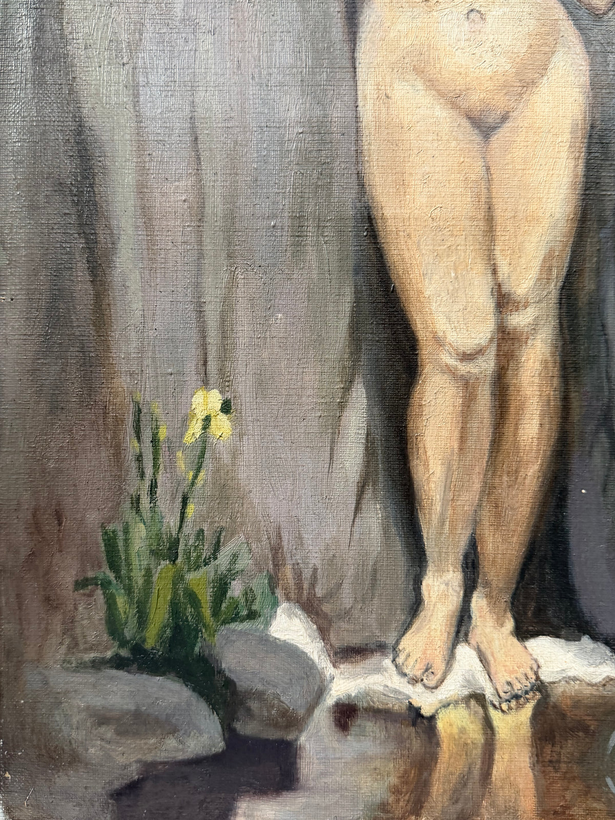Antique French Oil Painting, After Ingres's La Source