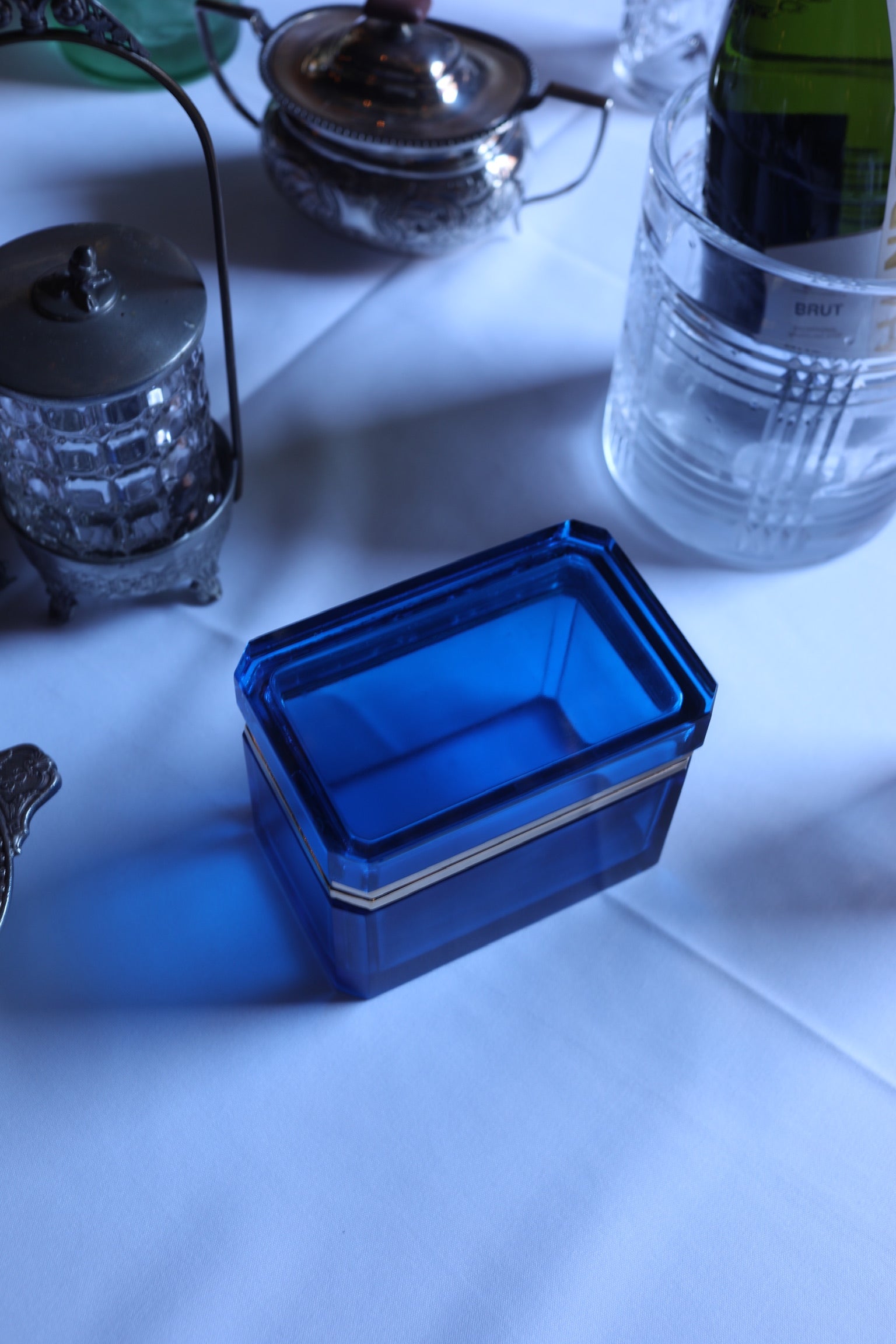 Antique Decorative Boxes — Opaline, Crystal & Mother of Pearl