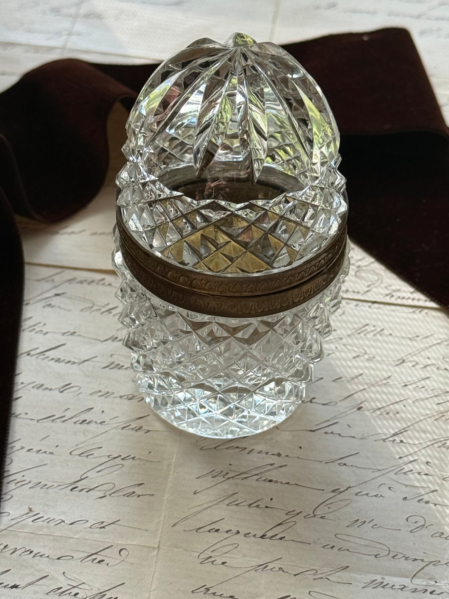 French Crystal Lighter/Trinket Box