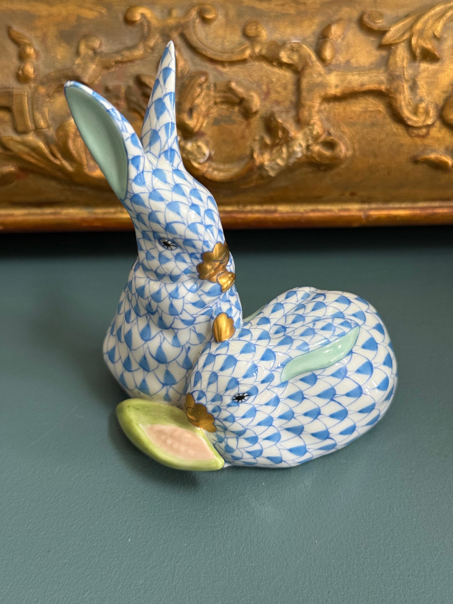 Herend Hungary Hand-Painted Porcelain Bunny Figure
