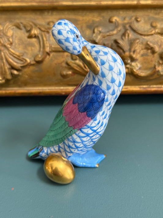 Herend Hungary Hand-Painted Porcelain Goose