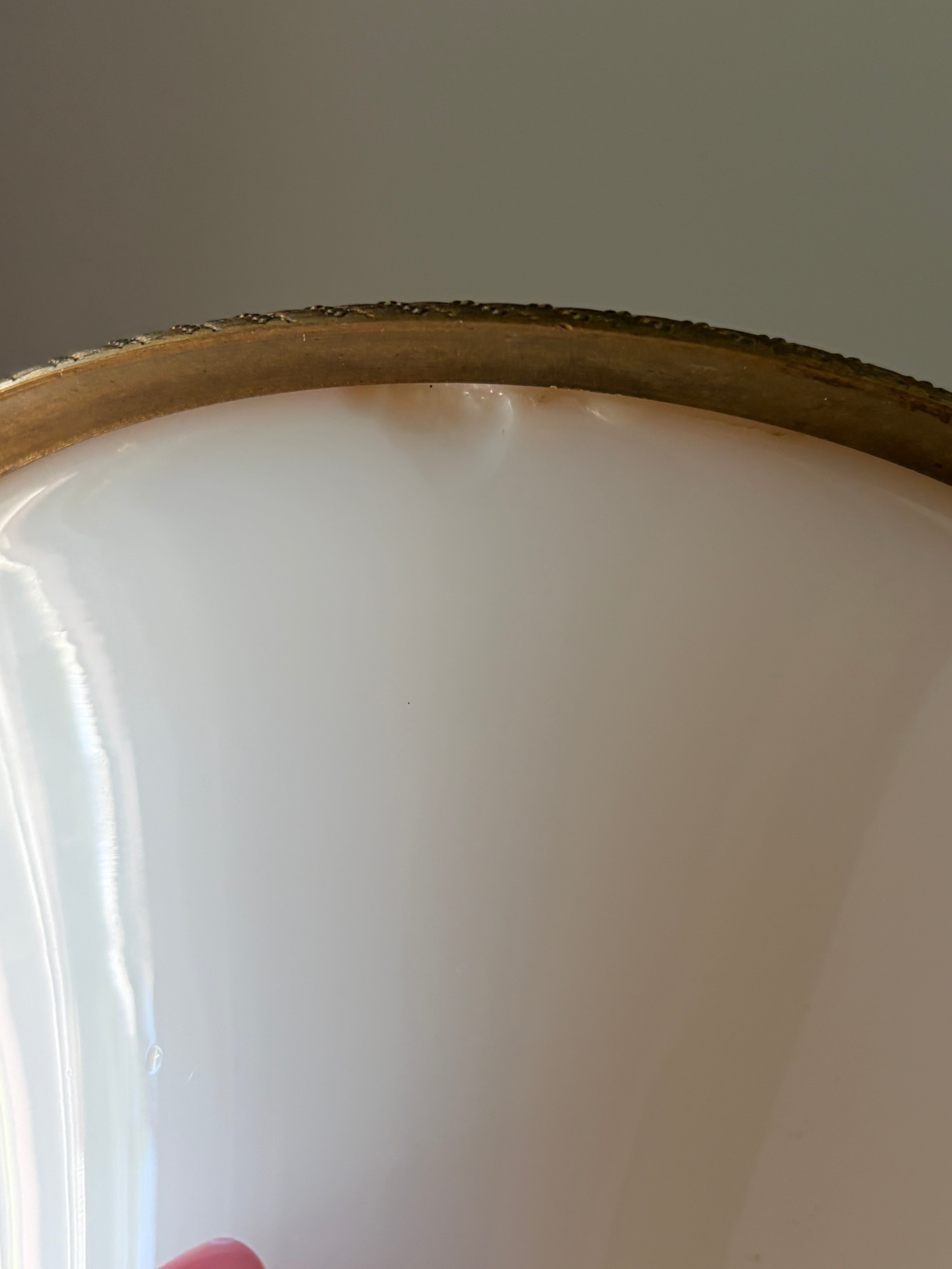 White Opaline Vase with Gilt Bronze