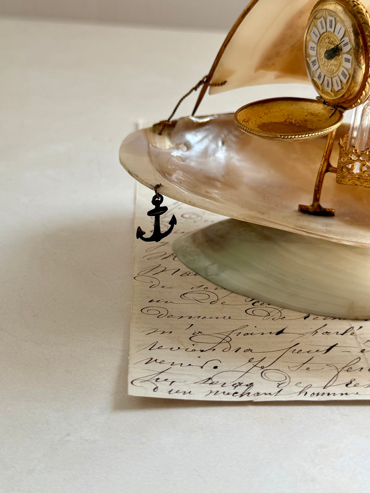 19th-Century French Palais Royal Sailboat Perfume Casket
