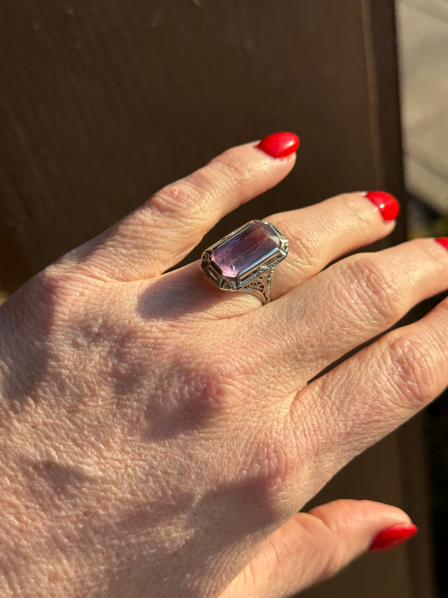 18k Gold Amethyst Vintage Ring