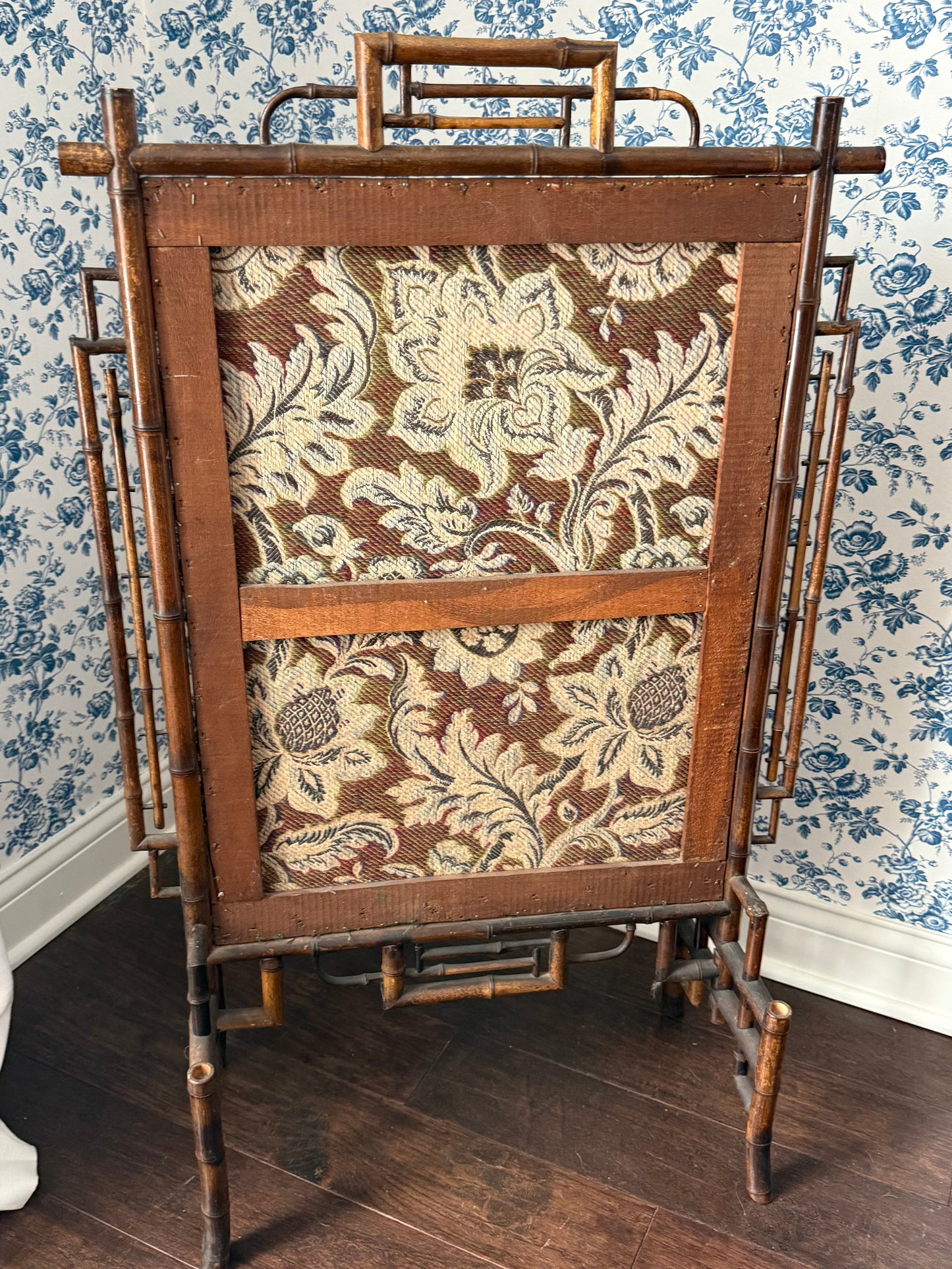 Antique French Bamboo Fire Screen