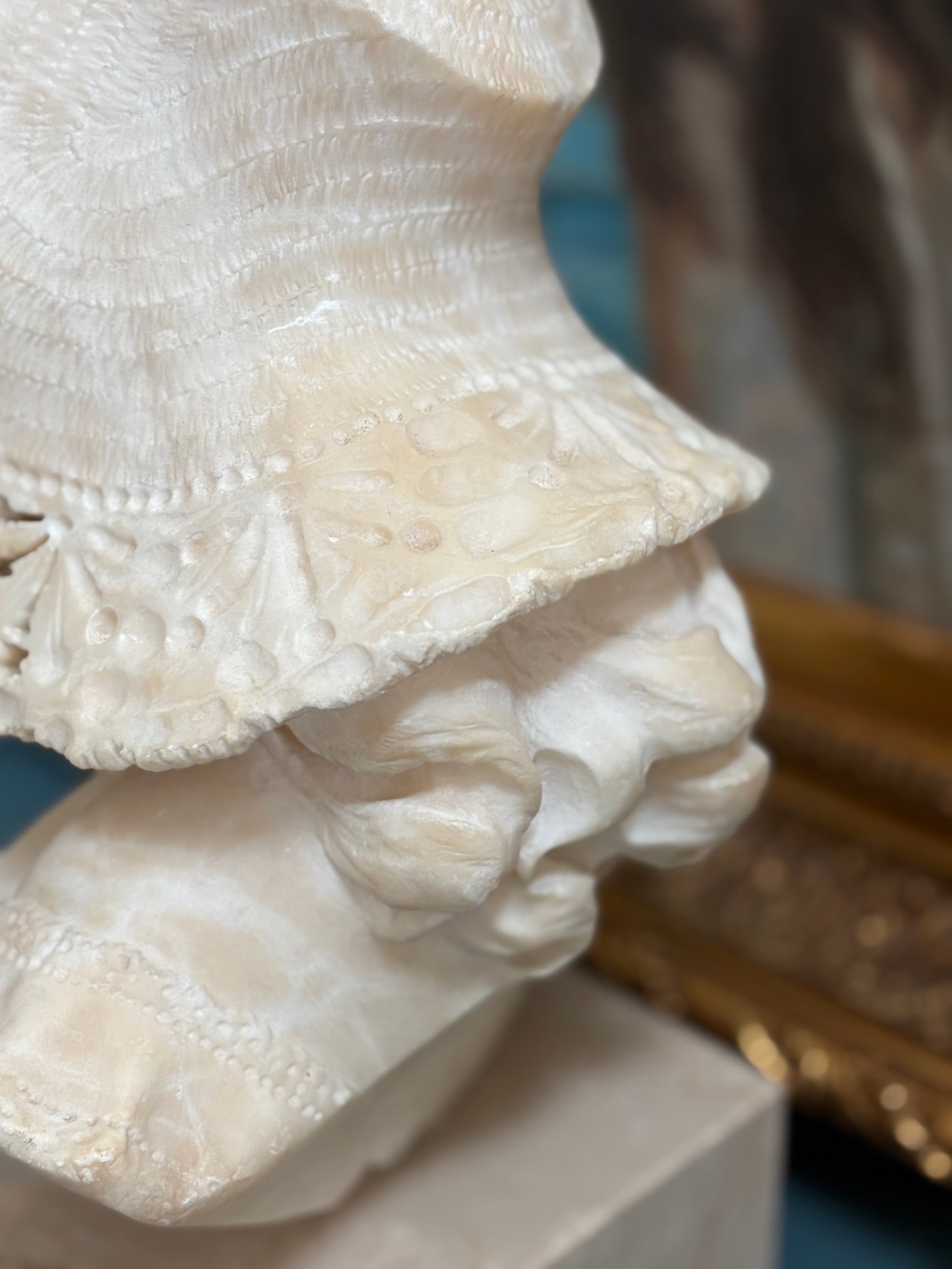 Antique Alabaster Bust of a Lady