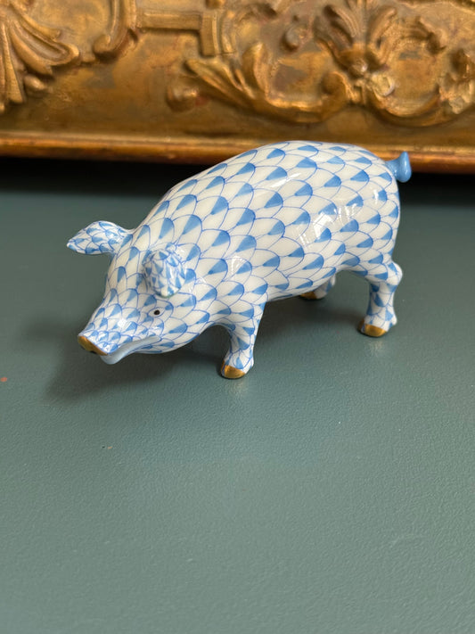Herend Hungary Hand-Painted Porcelain Pig