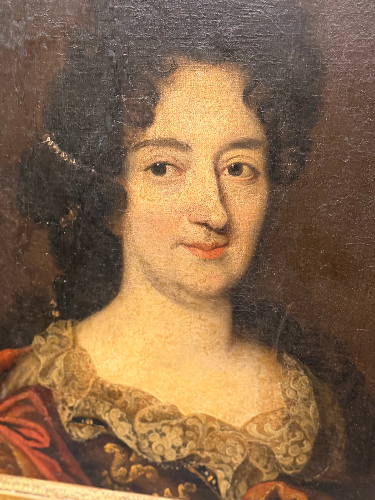 Antique French Portrait of a Lady in Gilt Frame