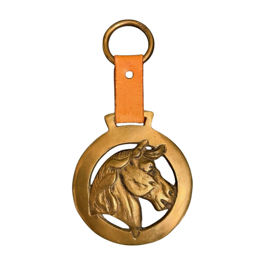 Vintage Horse Brass on Italian Leather