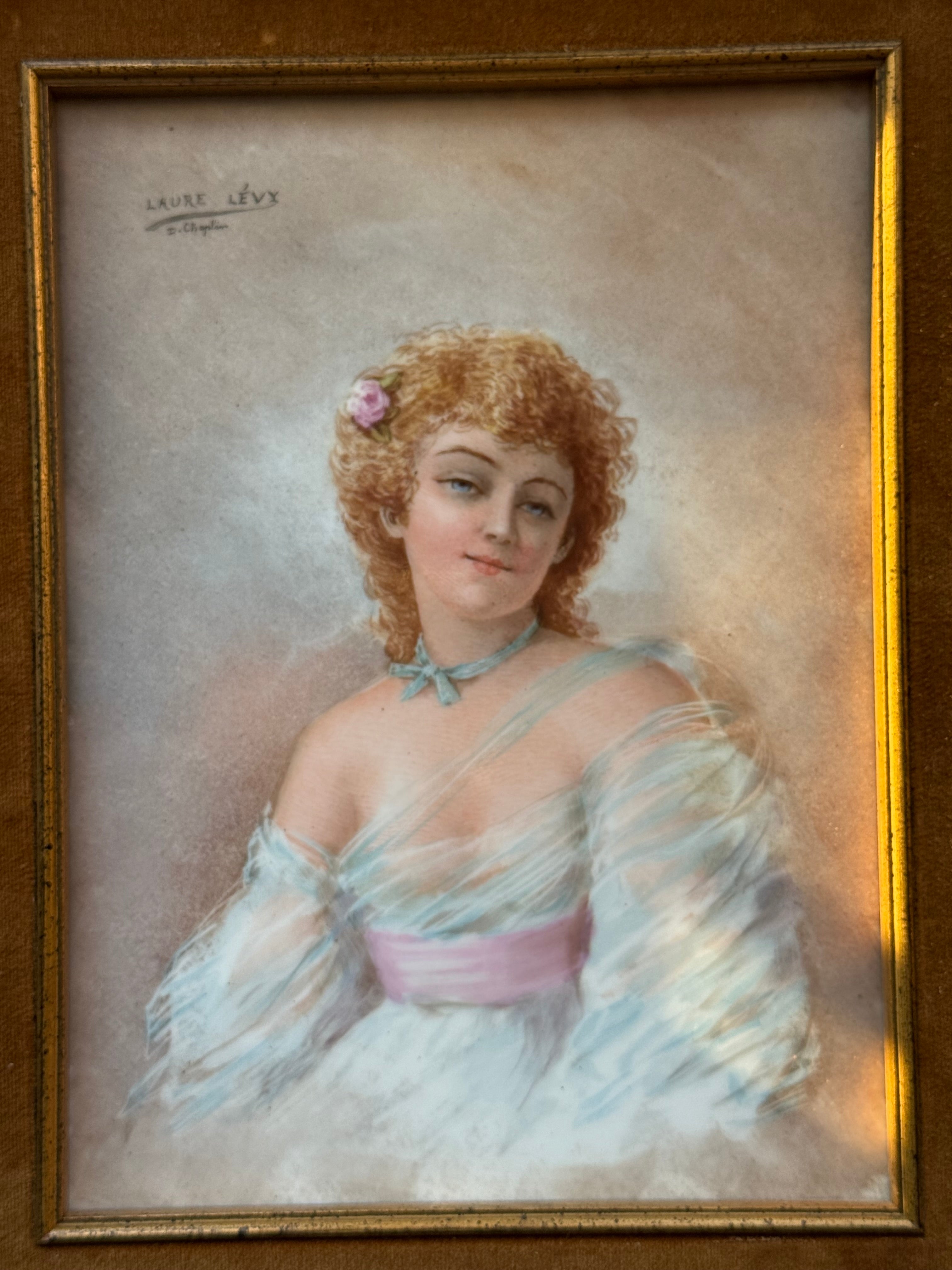 Antique Framed Hand Painted Porcelain Plaque