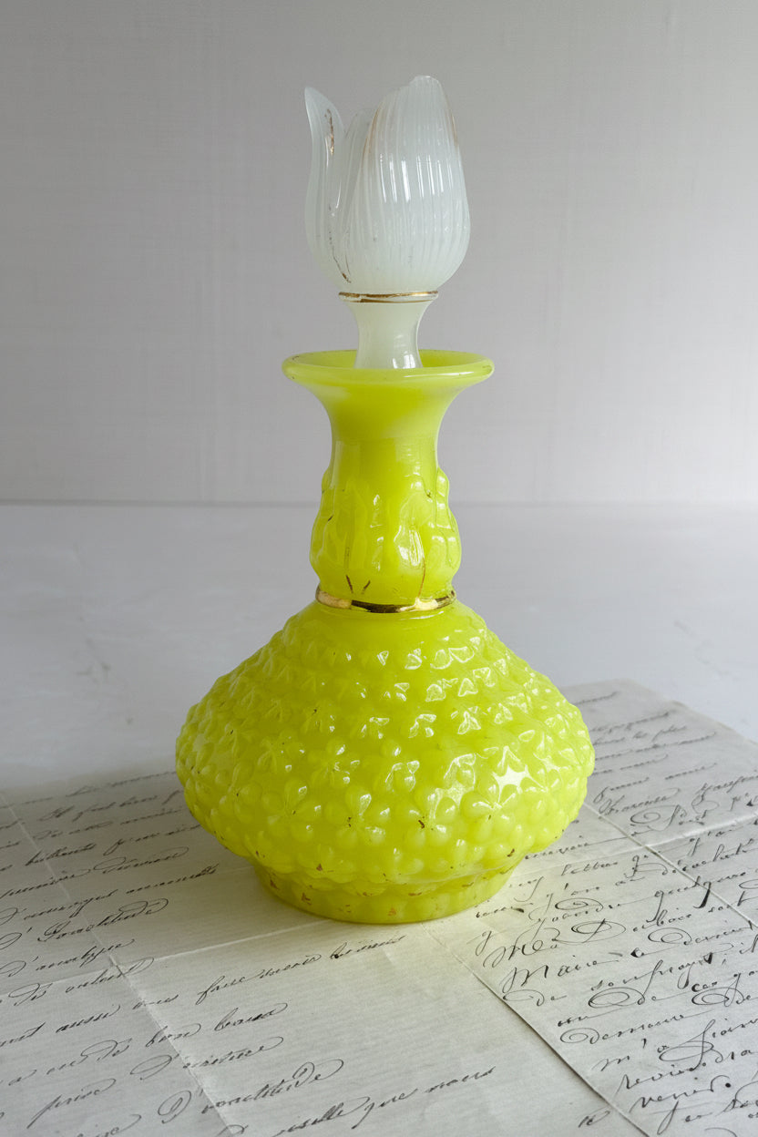 Antique Yellow Baccarat Opaline Scent Bottle