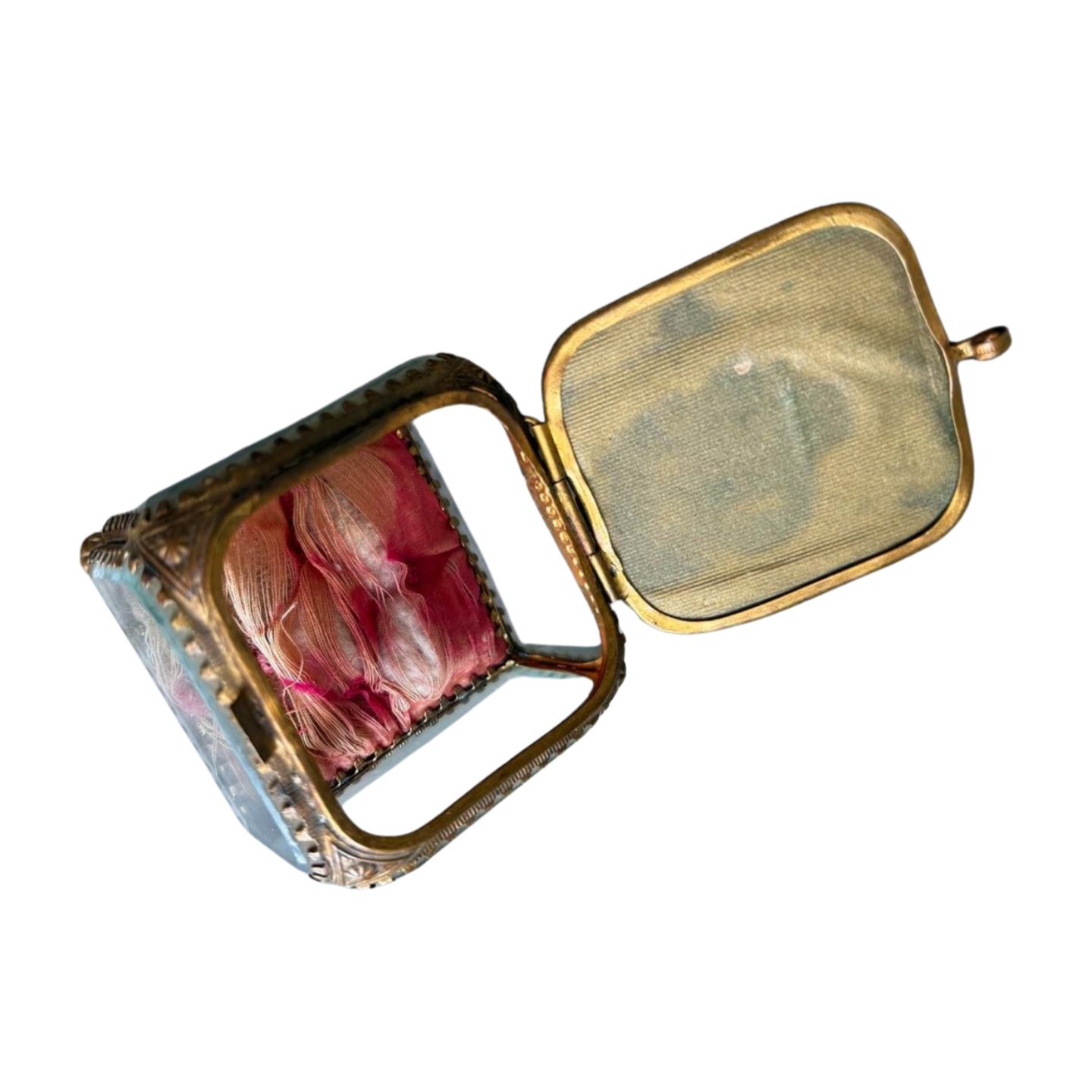 Antique French Glass Casket with Camp de Mailly Lid Scene