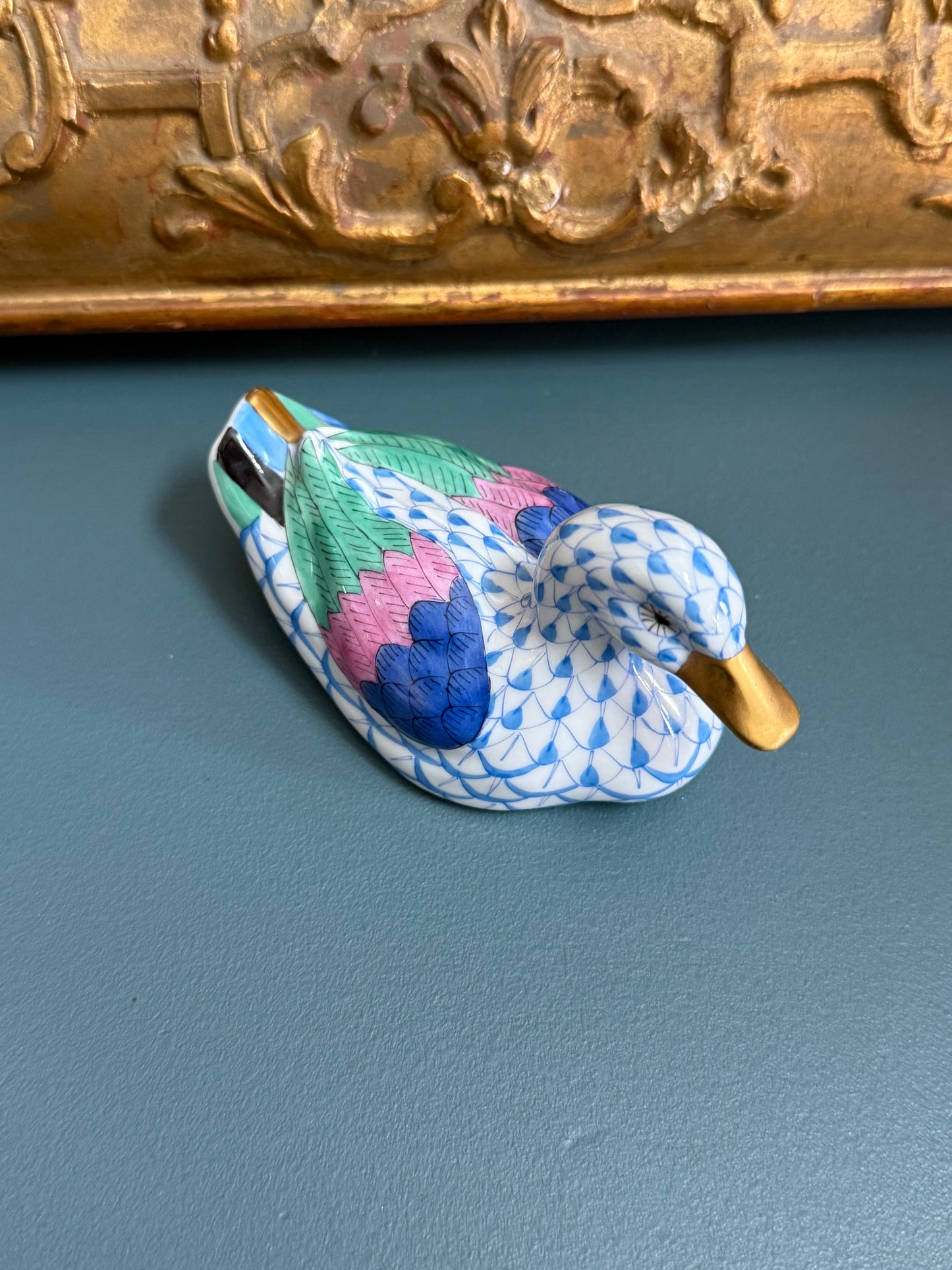 Herend Hand-Painted Porcelain Duck