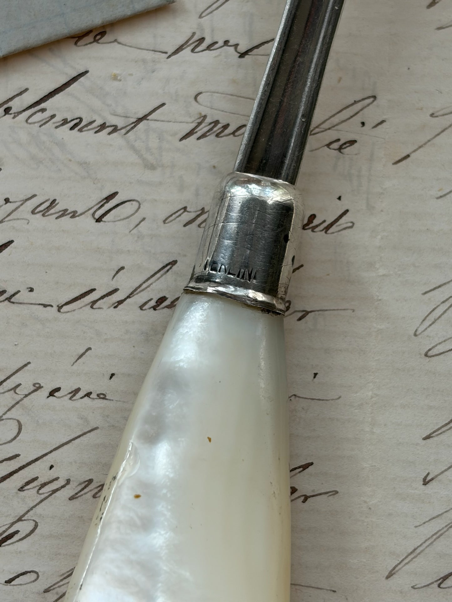 Sterling Silver Tomato Server with Mother-of-Pearl Handle