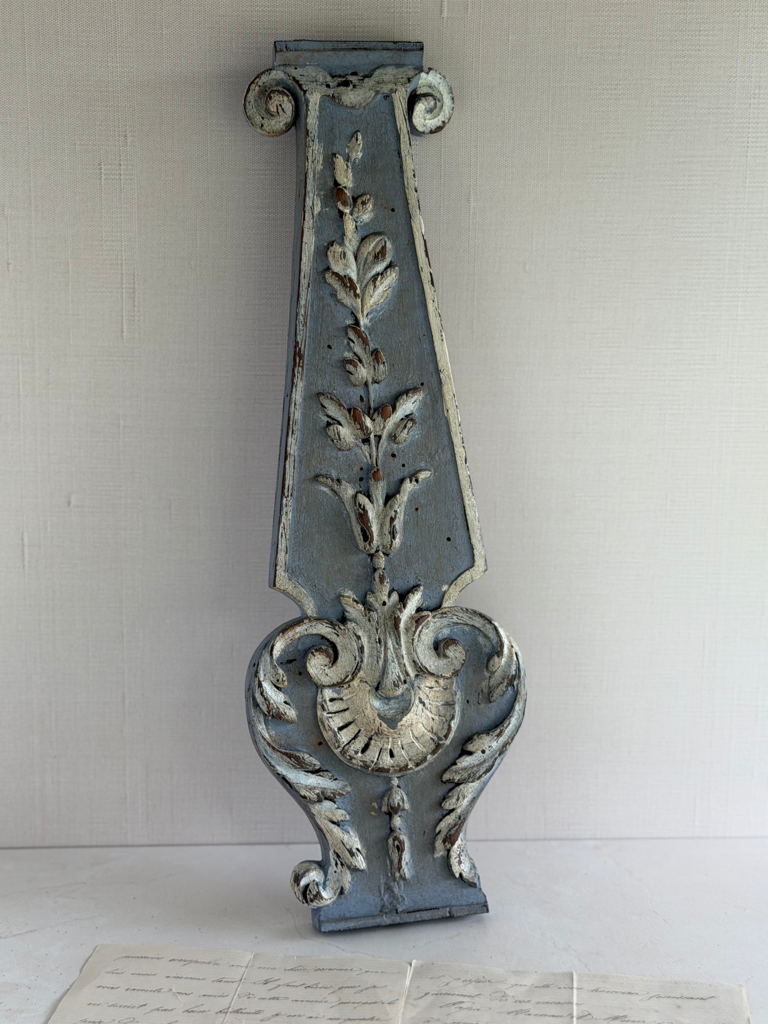 Antique French Carved Wood Salvage Pilaster