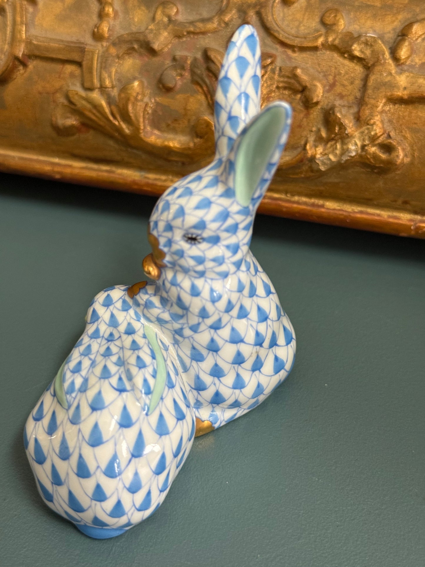 Herend Hungary Hand-Painted Porcelain Bunny Figure