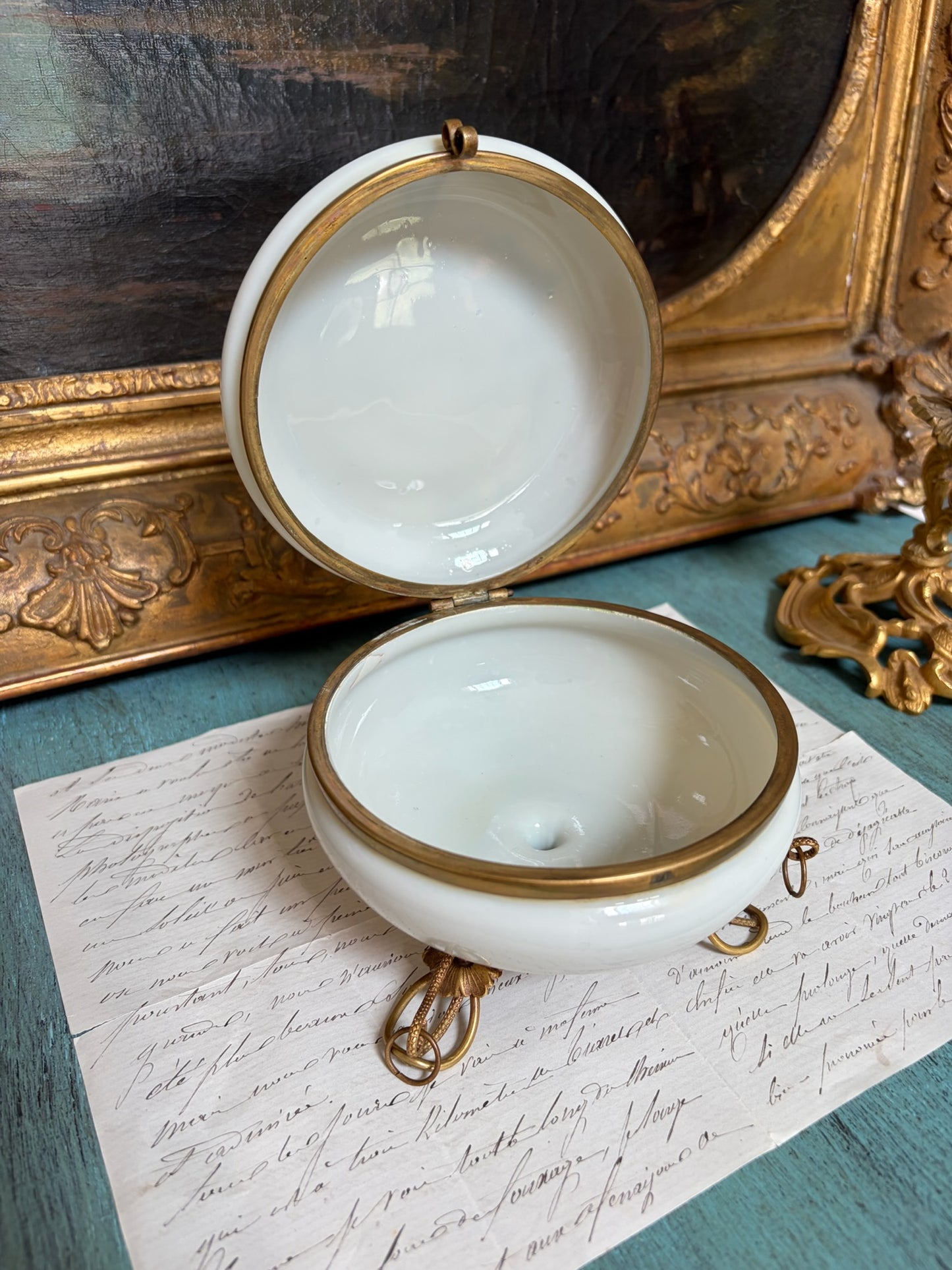 Antique Bohemian Glass Casket