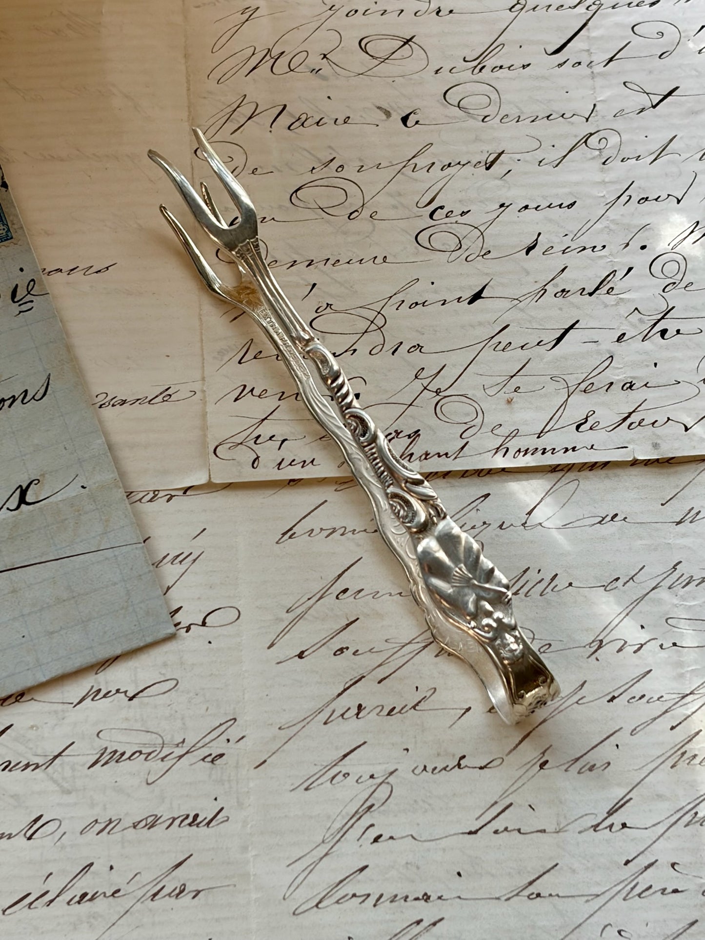 Antique Silver-Plated Claw Tongs