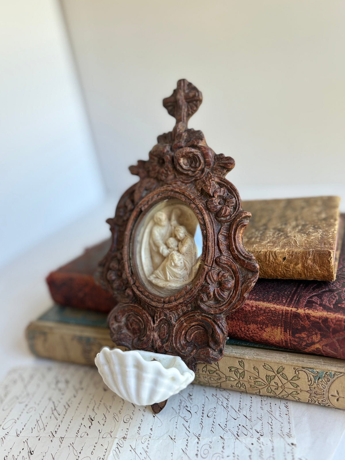 Antique French Religious Holy Water Font