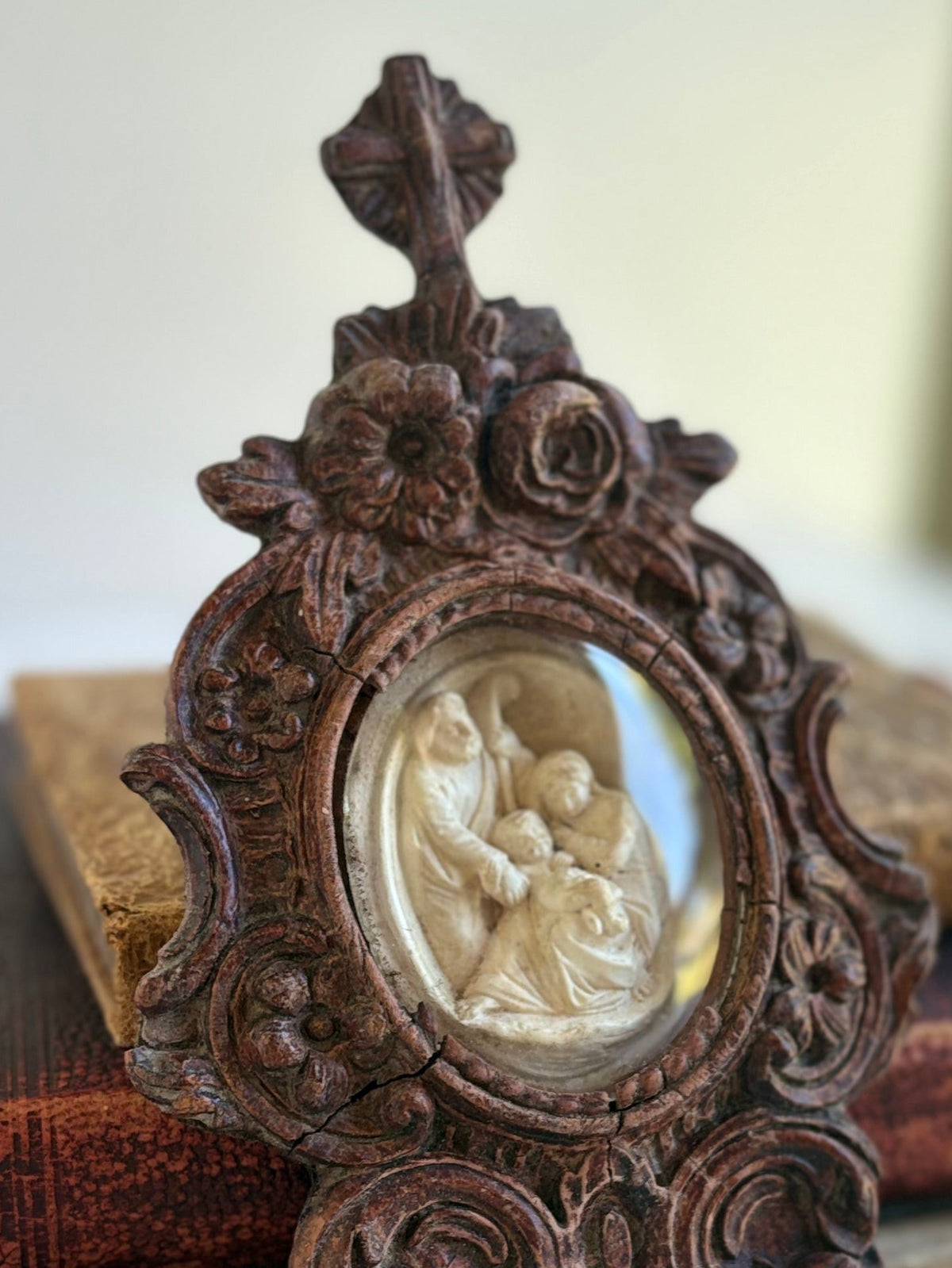 Antique French Religious Holy Water Font