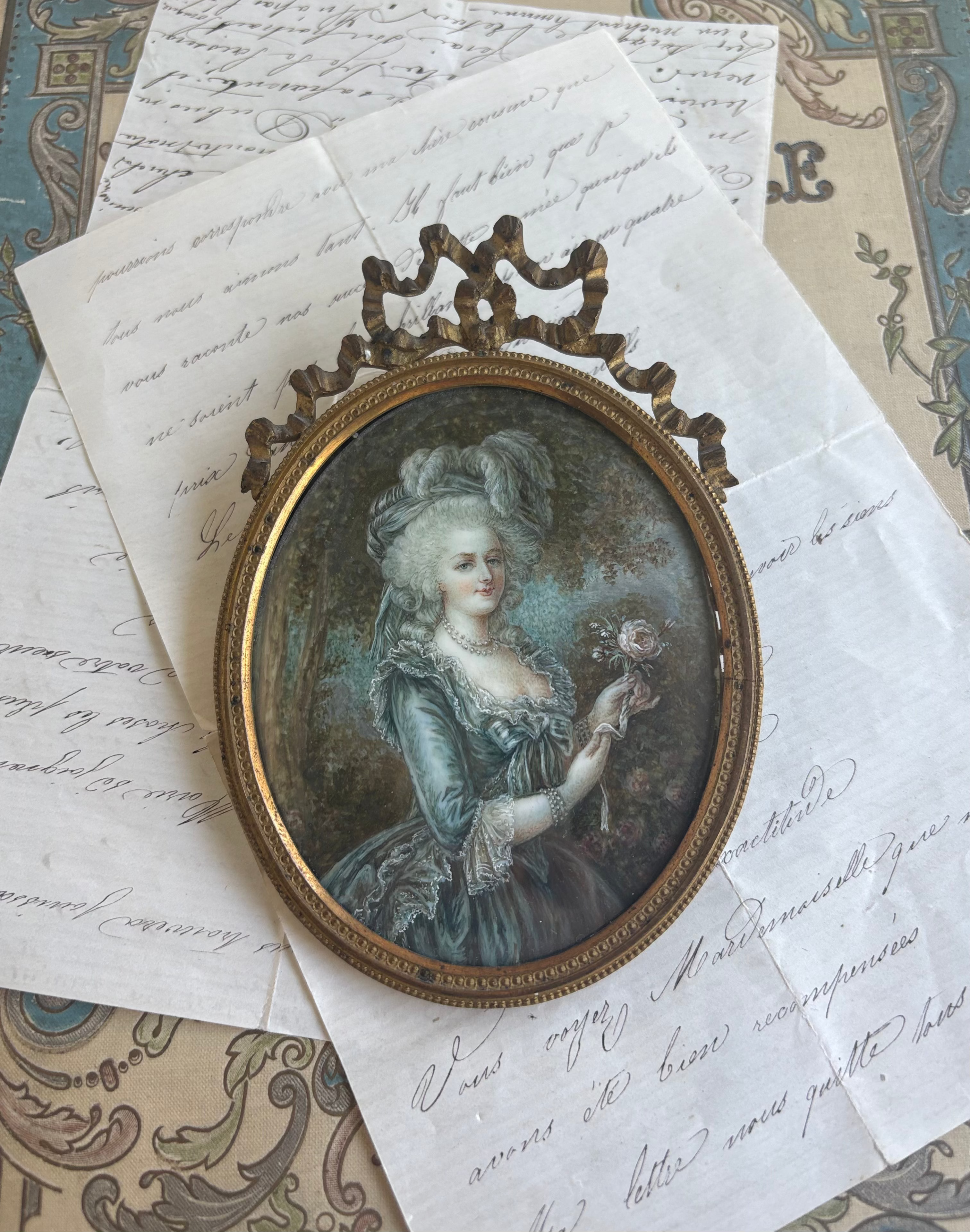 Antique French Framed Reproduction Portrait