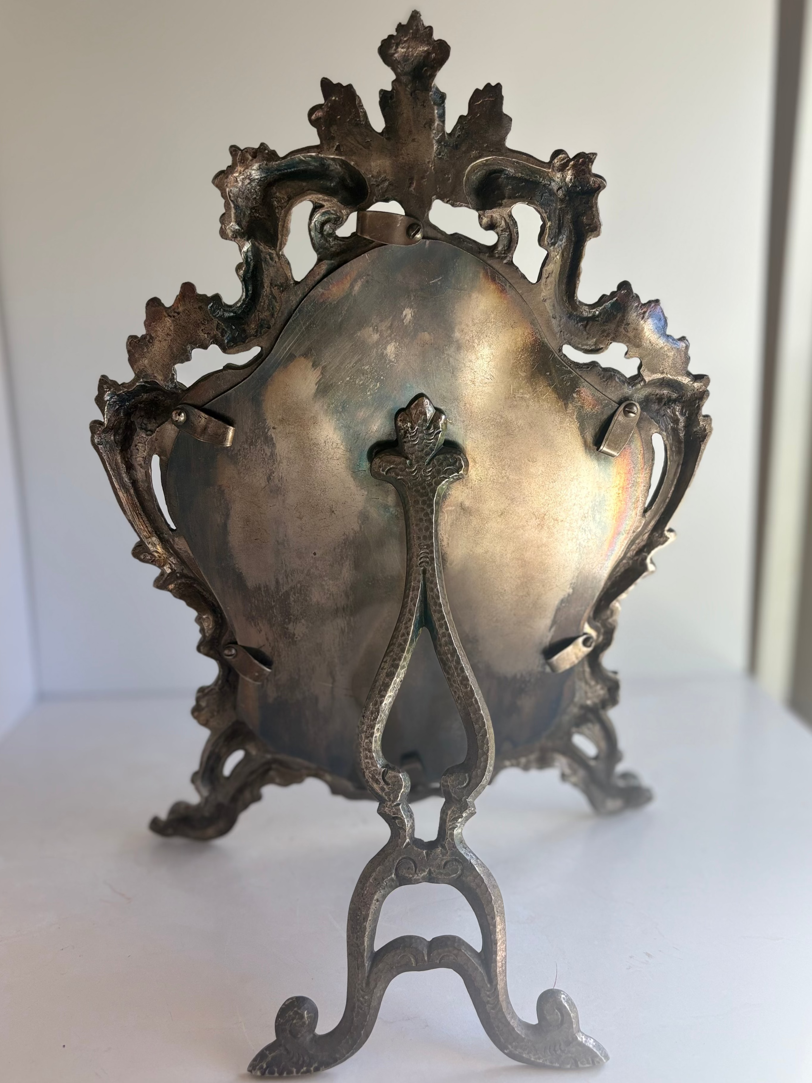 Antique French Silverplate Mirror