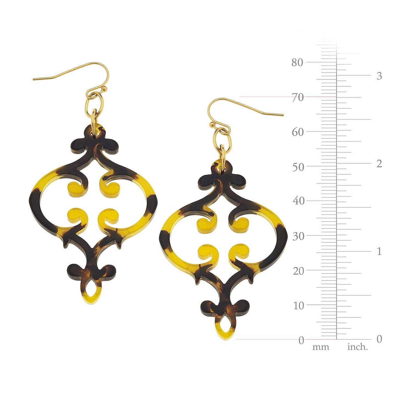 Gold and Tortoise French Swirl Earrings