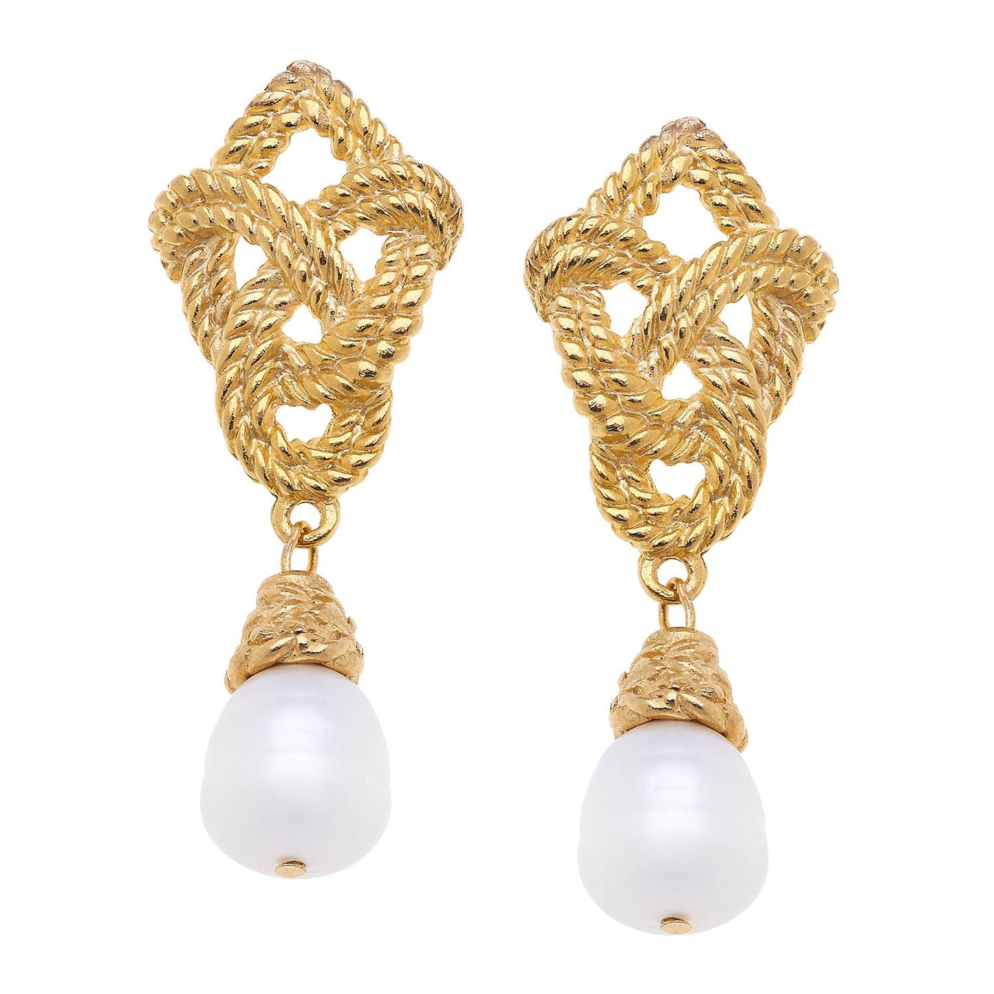 Love Knot + Pearl Drop Earrings