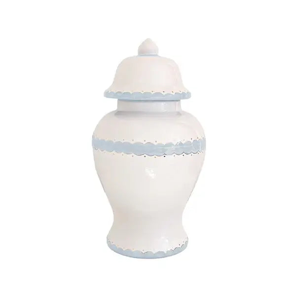 Scallop Ginger Jars in Hydrangea Light Blue: Medium