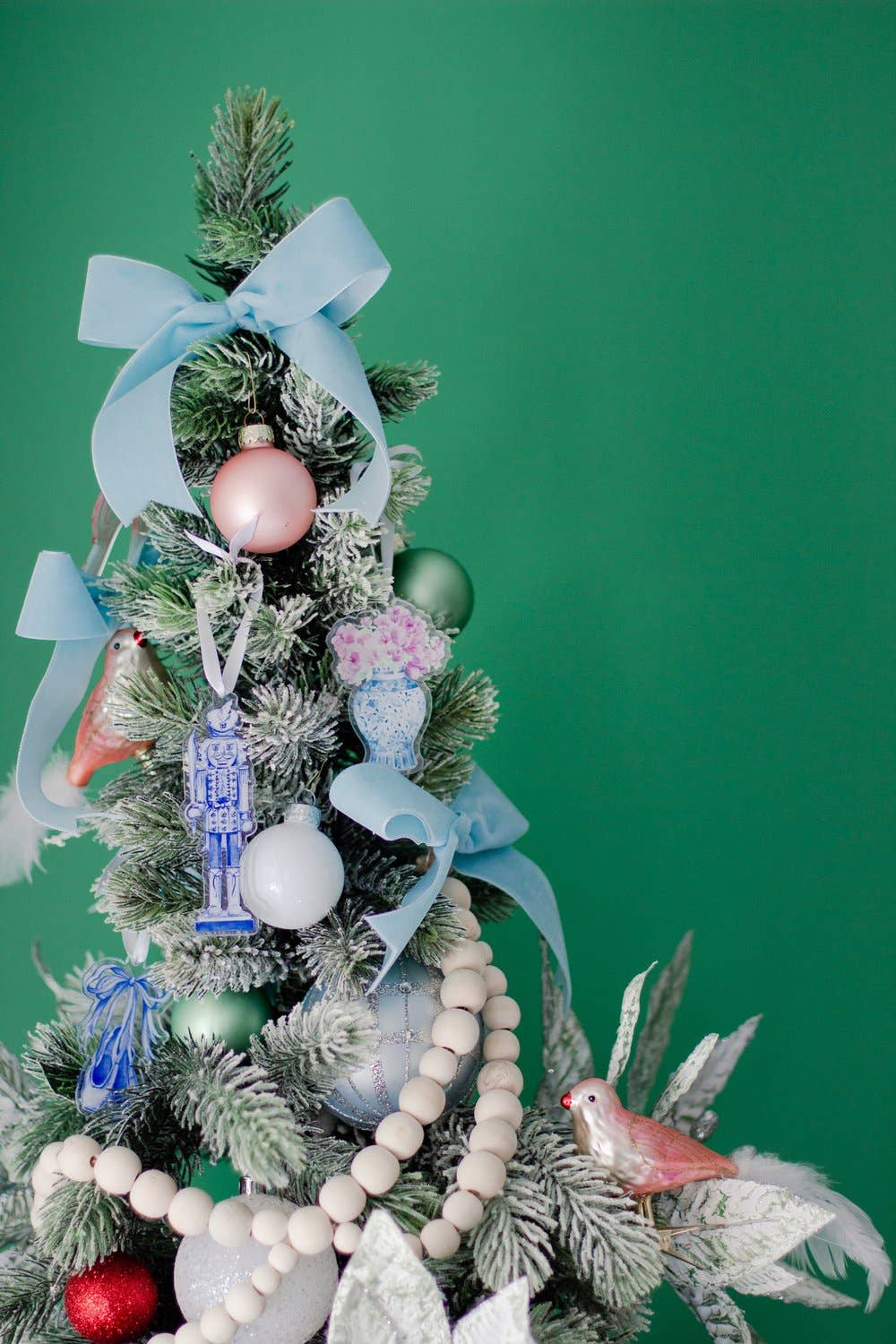 Grandmillennial Blue Nutcracker Watercolor Ornament, view 5