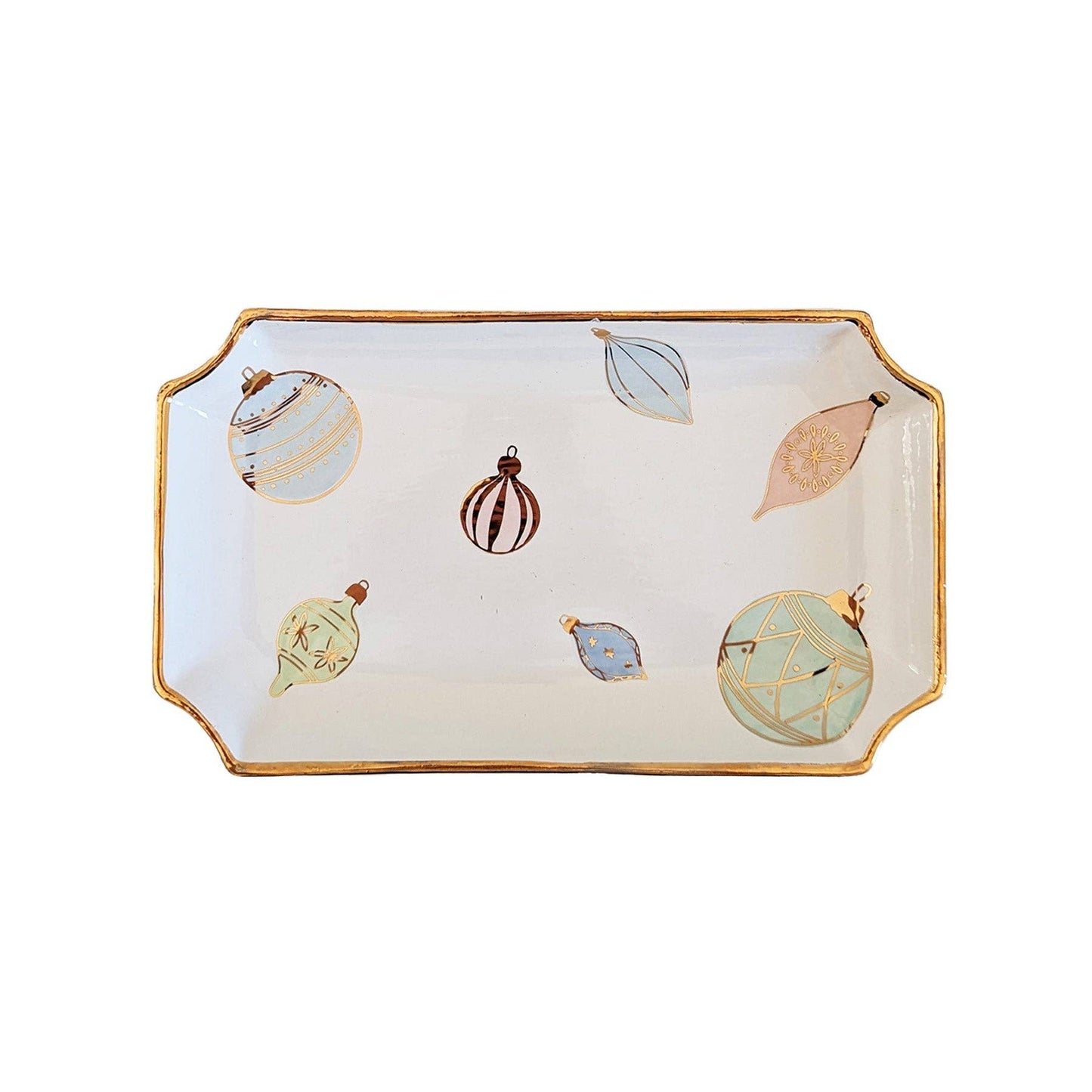 Pastel Baubles Trays with 22K Gold Accents: Small